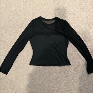 Elegant Black Sheer Long Sleeve Top